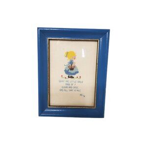 Vintage 1976 "Sugar and Spice..." Framed  Finished Counted Cross - Stitch Nurser